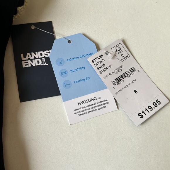 NEW Lands End Black Chlorine Resistant Swimsuit - Picture 6 of 9
